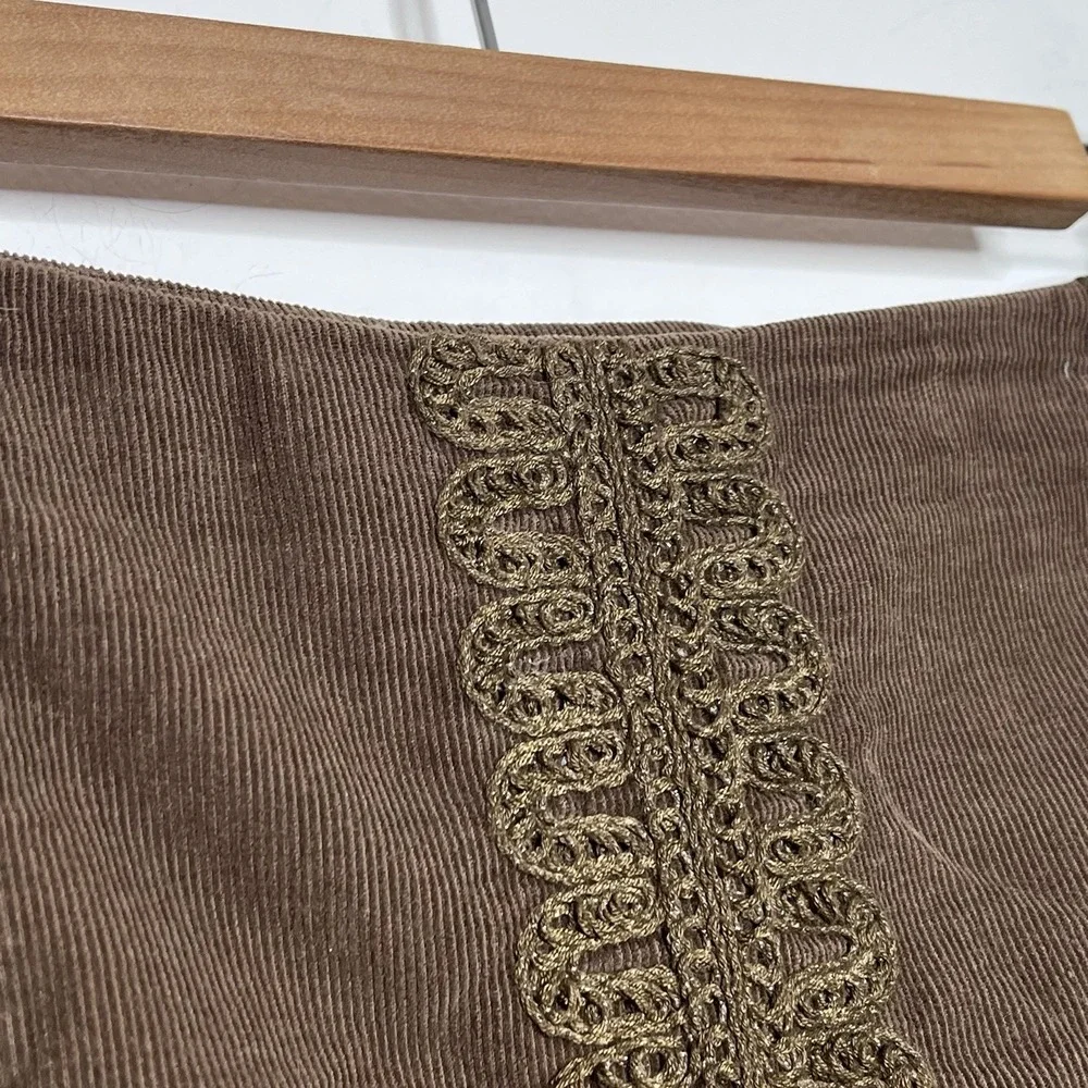 Boden Short Corduroy Skirt Brown Womens US 12 Boho Festival 70s Hippie Western